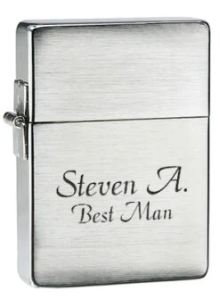 1935 Replica Brushed Chrome Zippo Lighter - Free Engraving - ID# 1935-25p