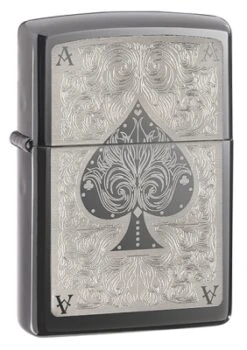 Ace Of Spades Black Ice Zippo Lighter - ID# 28323