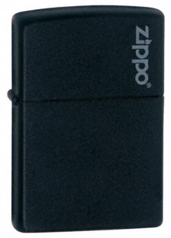Black Matte With Zippo Logo Zippo Lighter - ID# 218ZL