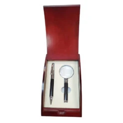 Carbon Fiber Pen And Magnifying Glass Gift Set