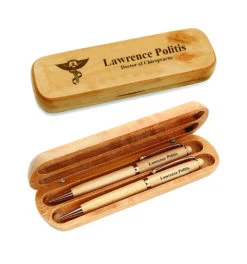 Chiropractor Theme Maple Wood Double Pen And Box Set