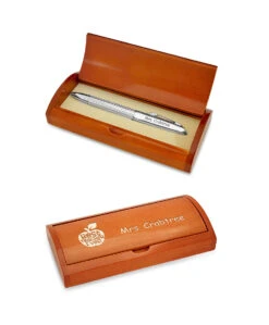 Diamond Cut Personalized Ballpoint Pen With Wood Box For Best Teacher Ever