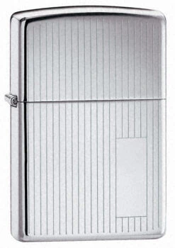 Engine Turned High Polish Chrome Engravable Zippo Lighter