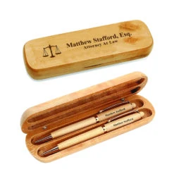 Pen Aurora Shop 11 Lawyer Theme Maple Wood Double Pen And BP
