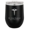Medical Emblem 12 Ounce Black Insulated Stemless Wine Glass -Pen Aurora Shop medical emblem 12 ounce black insulated stemless wine glass 43