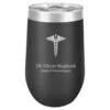 Medical Emblem 16 Ounce Black Insulated Stemless Wine Glass -Pen Aurora Shop medical emblem 16 ounce black insulated stemless wine glass 38