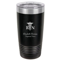 Nurse Emblem 20 Ounce Black Polar Camel Travel Mug