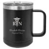 Nurse S Emblem Personalized Black Insulated Polar Camel Coffee Mug -Pen Aurora Shop nurse s emblem light blue personalized insulated polar camel coffee mug 45