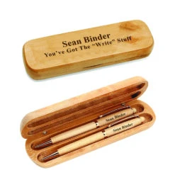 Personalized Maple Wood Double Pen And BP
