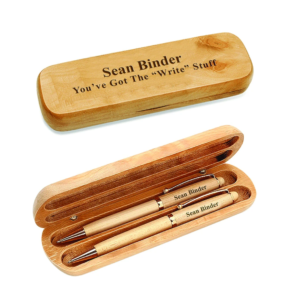 Personalized Maple Wood Double Pen And BP 3 Personalized Maple Wood Double Pen And BP