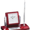 Rosewood & Silver Personalized Pen Stand & Clock 1 Rosewood & Silver Personalized Pen Stand & Clock -Pen Aurora Shop rosewood silver personalized pen stand clock 81