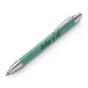 Silver & Teal Leatherette Click Action Ballpoint Pen - Free Personalization -Pen Aurora Shop silver teal leatherette click action ballpoint pen free personalization 63